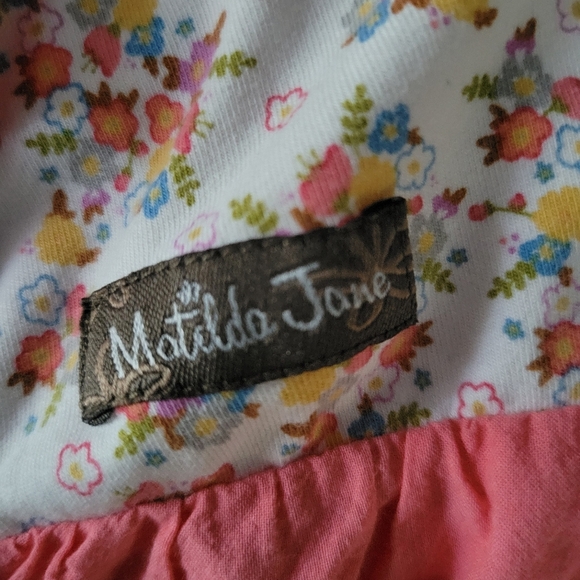 Matilda Jane Eyelet Floral Tiered Ruffle Girls Dress. - Picture 6 of 10